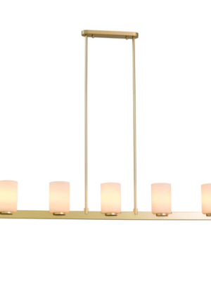 PENDENTE BRANDA DOURADO E OPALINO L10CM C118CM A15CM 5XE27 MAX 40W