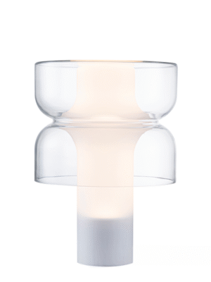 ABAJUR KIRI TRANSPARENTE E JATEADO D25CM A35CM 1XLED 5W 2700K