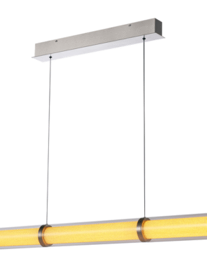 PENDENTE PORO TRANSPARENTE E NIQUELADO L10CM C120CM A10CM 1XLED 55W 2700K